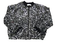 Černo-stříbrná flitrová jarní bunda LEIGH TUCKER