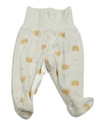 Smetanové sametové polodupky s medvídky H&M