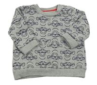 Šedá melírovaná mikina s Tygříky George