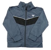 Tnavošedo-černá propínací sportovní mikina hummel