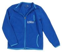 Cobaltově modrá fleecová propínací mikina s číslem dopodopo