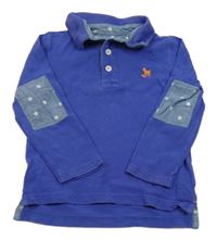 Tmavofialové mikinotriko s pejskem a límečkem Mini Boden