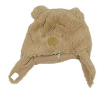 Béžová chlupatá čepice s Pú George