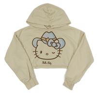 Smetanová crop mikina s Kitty a kapucí H&M