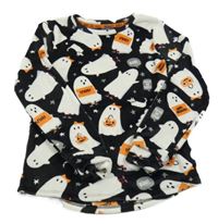 Černá plyšová pyžamová mikina s duchy Originals