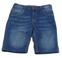 Modré teplákové riflové kraťasy PREMIUM DENIM