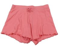 Růžové žebrované kraťasy s mašlí PRIMARK