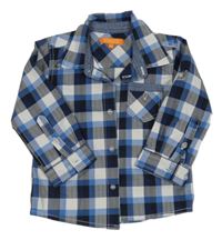 Tmavomodro-modro-bílá kostkovaná košile STACCATO