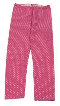 Tmavorůžovo-bílé puntíkaté legíny John Lewis