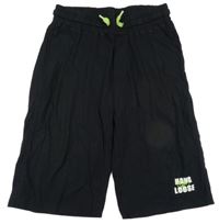 Černé teplákové kraťasy s nápisy Charles Vögele