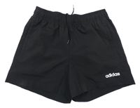 Černé šusťákové sportovní kraťasy Adidas