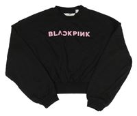 Černá crop mikina s nápisem H&M