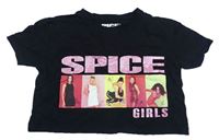 Černé hudební crop tričko - Spice Girls Primark