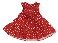 Červené šusťákové šaty s Hello Kitty a volánky H&M