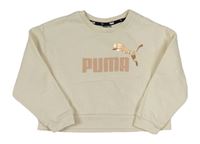 Smetanová crop mikina s logem Puma