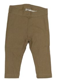 Hnědé žebrované legíny H&M