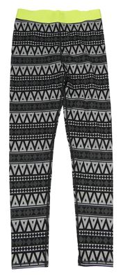 Černo-bílé vzorované sportovní legíny H&M