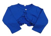 Safírové žebrované bolerko s kanýrem