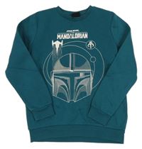 Petrolejová mikina s potiskem - Mandalorian Primark