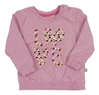 Růžová mikina s nápisem ze srdíček Liegelind