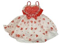 Červeno-bílé šaty se srdíčky a tylovou sukní Shein