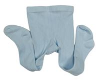 Světlemodré žebrované punčocháče