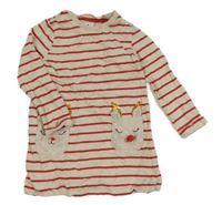 Béžovo-červené pruhované teplákové šaty se soby George
