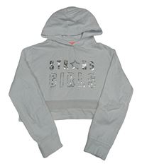 Bílá crop lehká mikina s nápisem a kapucí C&A