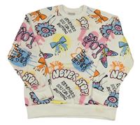 Smetanová mikina s obrázky a nápisy Matalan