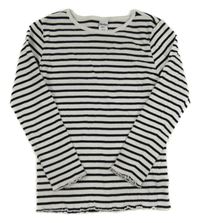 Bílo-černé pruhované žebrované triko Dopodopo