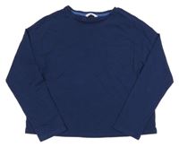 Tmavomodré oversize triko s kapsou M&S