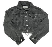 Antracitová riflová crop bunda s prošoupáním New Look