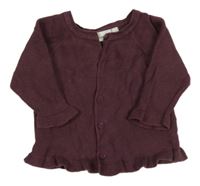 Vínový vlněný propínací svetr Name it