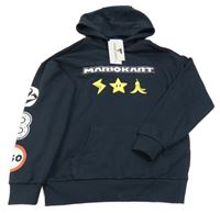 Nové - Tmavomodrá mikina s Mariokart a kapucí Primark
