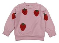 Růžová mikina s jahodami Shein