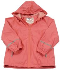 Korálová nepromokavá lehce zateplená bunda s kapucí Lupilu