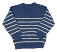 Tmavomodro-šedý svetr s pruhy Matalan