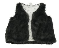 Antracitová kožešinová podšitá vesta H&M