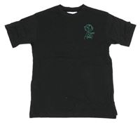 Černé oversize tričko se zeměkoulí Zara