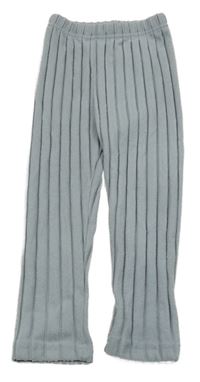 Světlemodré žebrované úpletové legíny