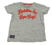 Šedé melírované tričko s nápisem