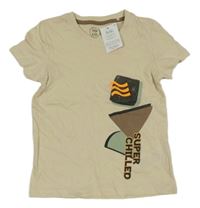 Nové - Béžové tričko s potiskem Pep&Co