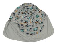 Šedá UV kšiltovka s auty a surfy Topomini