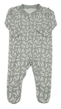 Šedý overal s písmeny