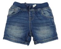 Modré teplákové riflové kraťasy s úpletovým pasem Matalan