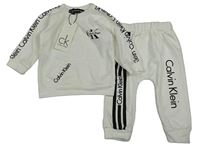 Nové - 2set - Smetanová mikina s nápisy + tepláky Calvin Klein