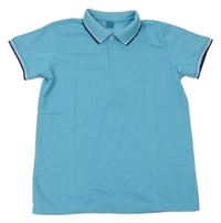 Azurové melírované polo tričko Y.F.K.