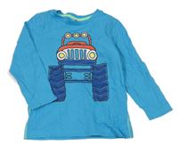 Modré triko s monster truckem Kids