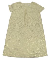 Béžovo-zlaté vzorované šaty GAP