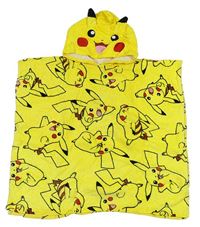 Žluté osuškové pončo s Pikachu a kapucí Matalan